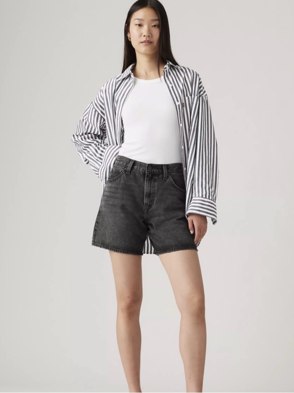 Levi’s Black High-Rise Baggy Denim Shorts - Women